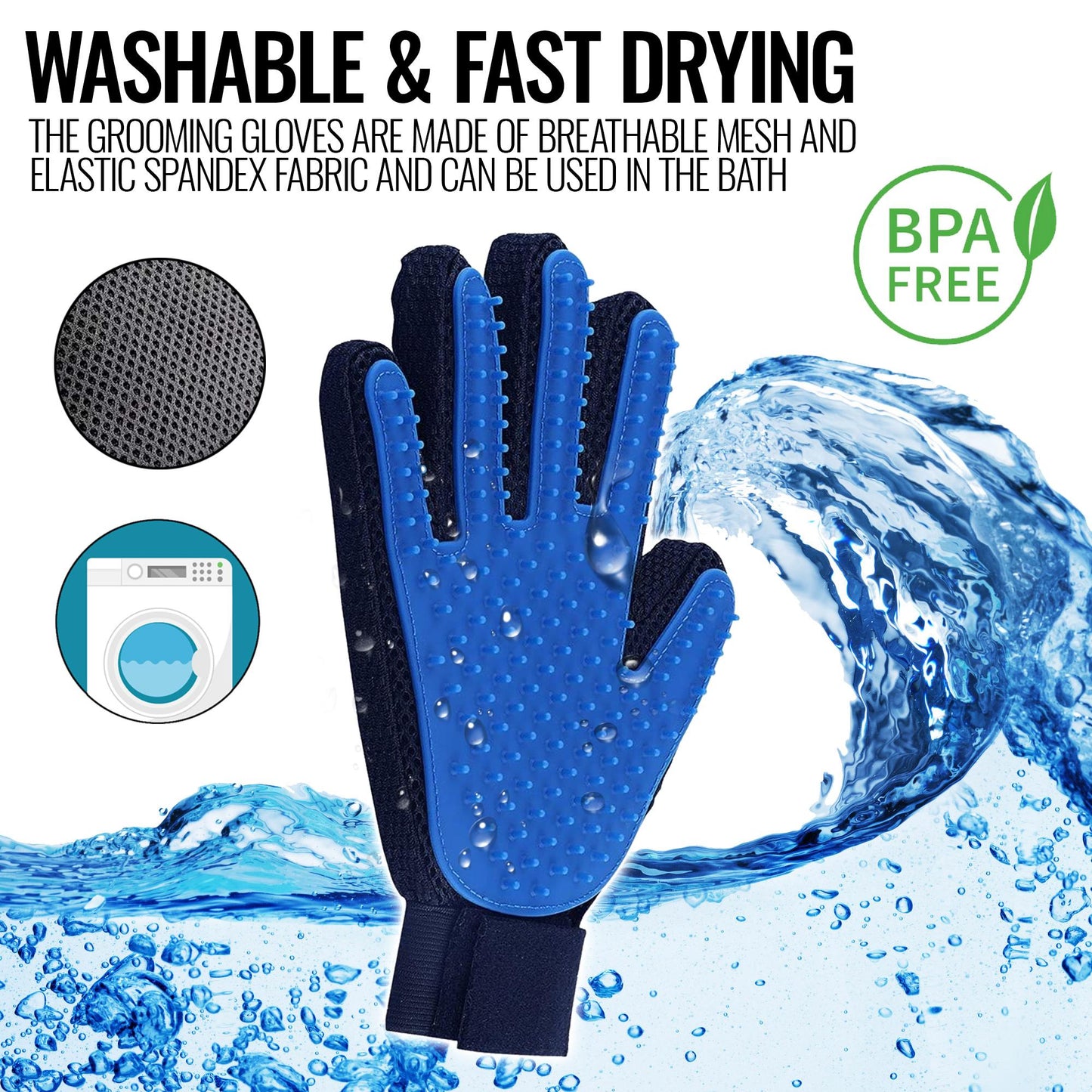Deshedding Pet Grooming Gloves